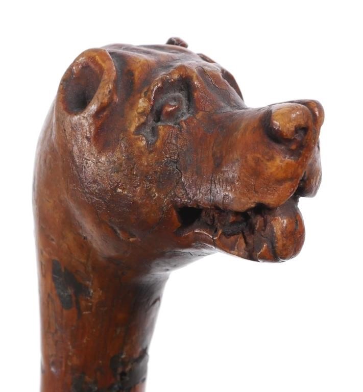 OLD CARVED ANIMALS WALKING STICKOld