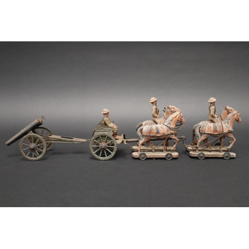 Old children's toy of horses &