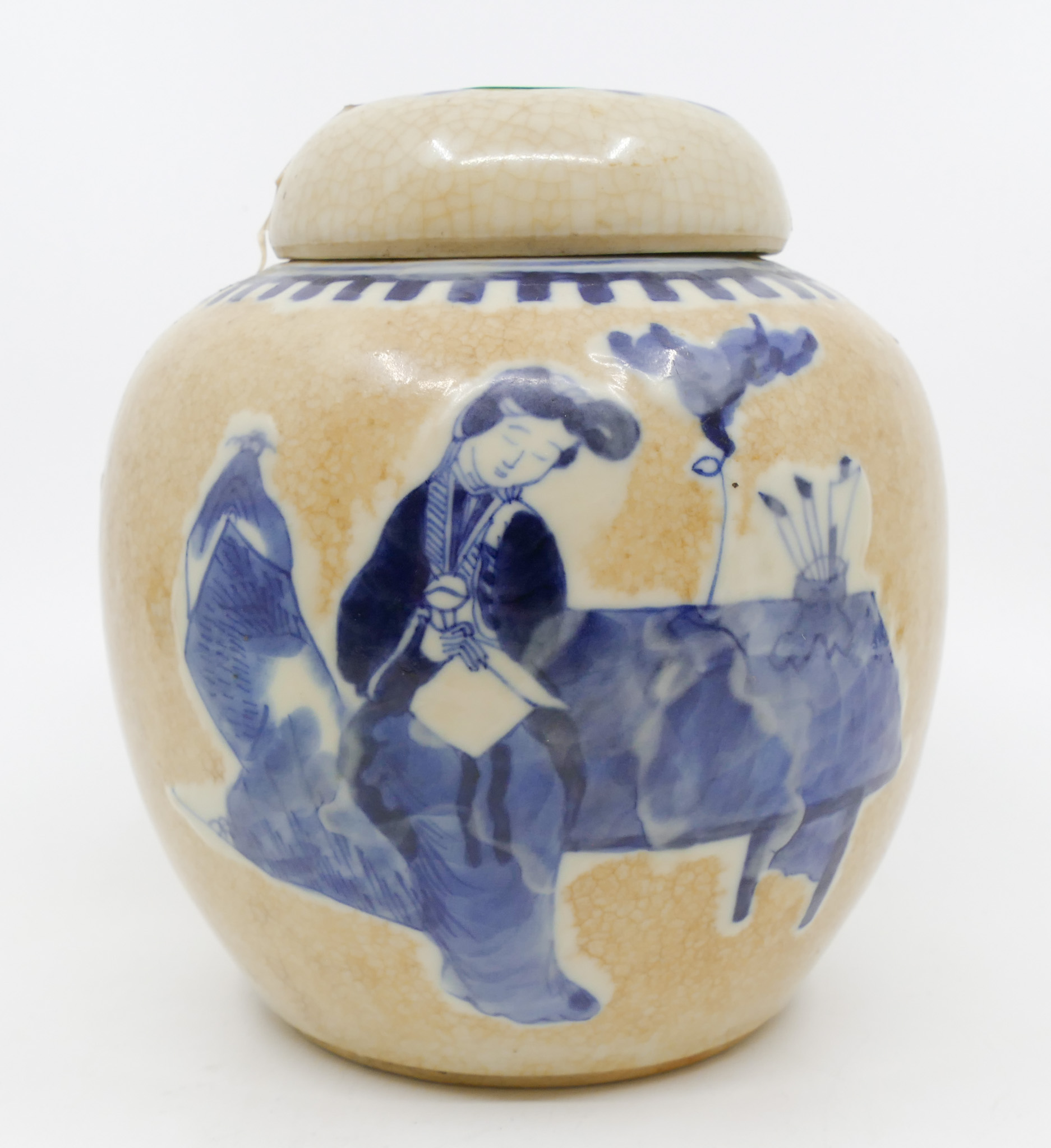 Old Chinese B&W Crackle Glaze Jar
