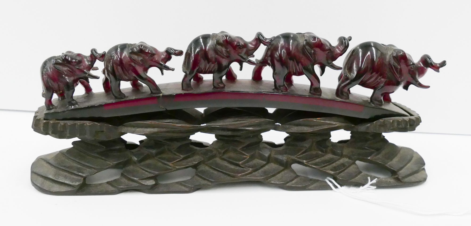 Old Chinese Carved Amber Elephant