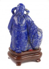 OLD CHINESE CARVED LAPIS LAZUL