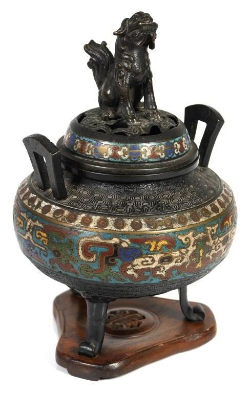 OLD CHINESE CLOISONNE CENSERCast