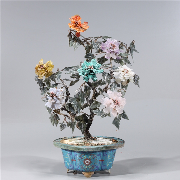 Old Chinese hardstone tree in
