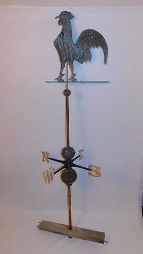OLD COPPER ROOSTER WEATHERVANEOld
