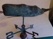 OLD COPPER WHALE WEATHERVANEOl