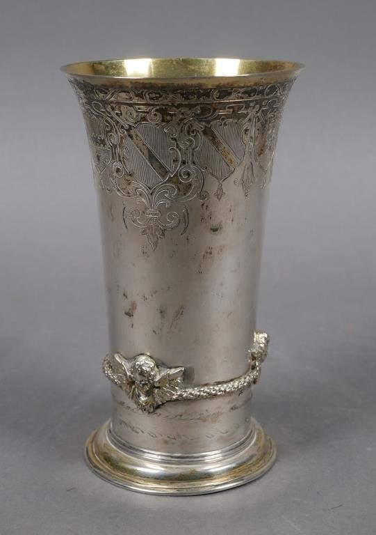 OLD GERMAN 800 SILVER TUMBLER OR