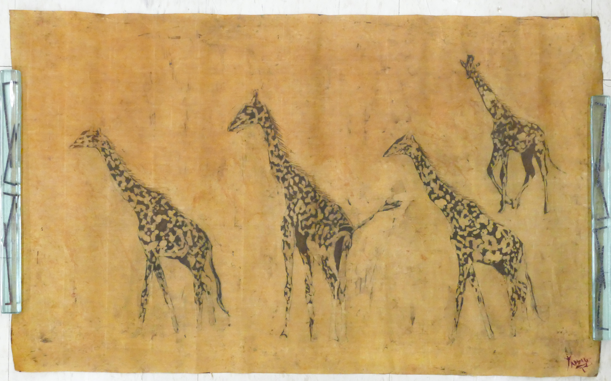 Old Giraffe Batik 22.5'' x 37''