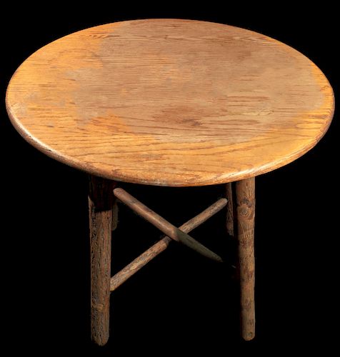 OLD HICKORY ROUND LAMP STAND SIDE