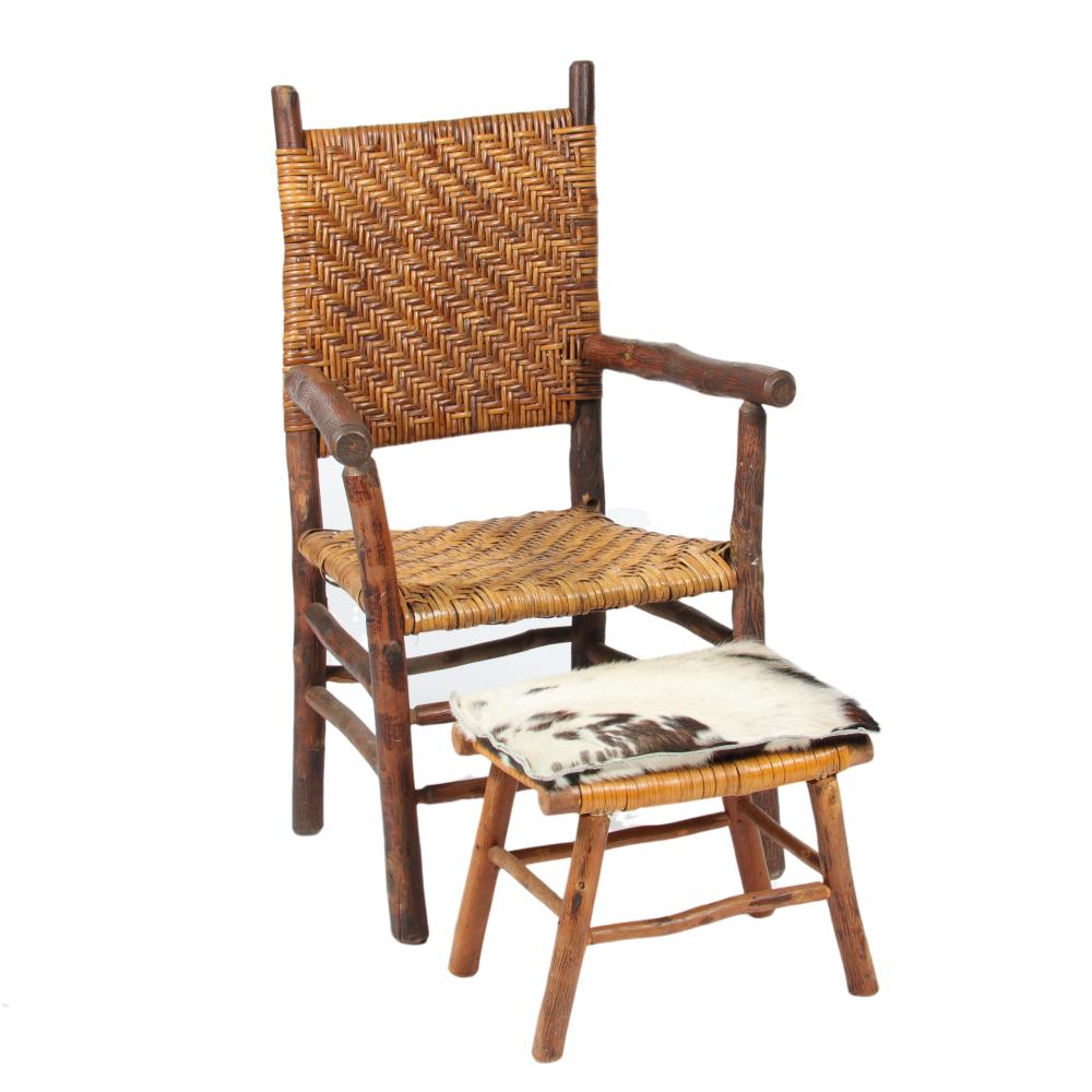 OLD HICKORY STYLE ARM CHAIR AND