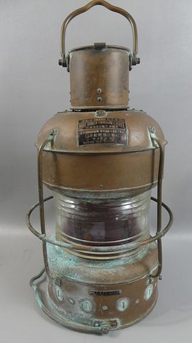 OLD JAPANESE BRASS SHIPS LANTERNOld
