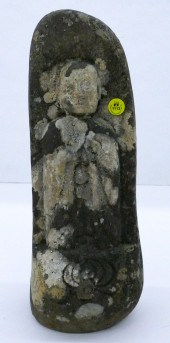 Old Japanese Carved Stone Jizo