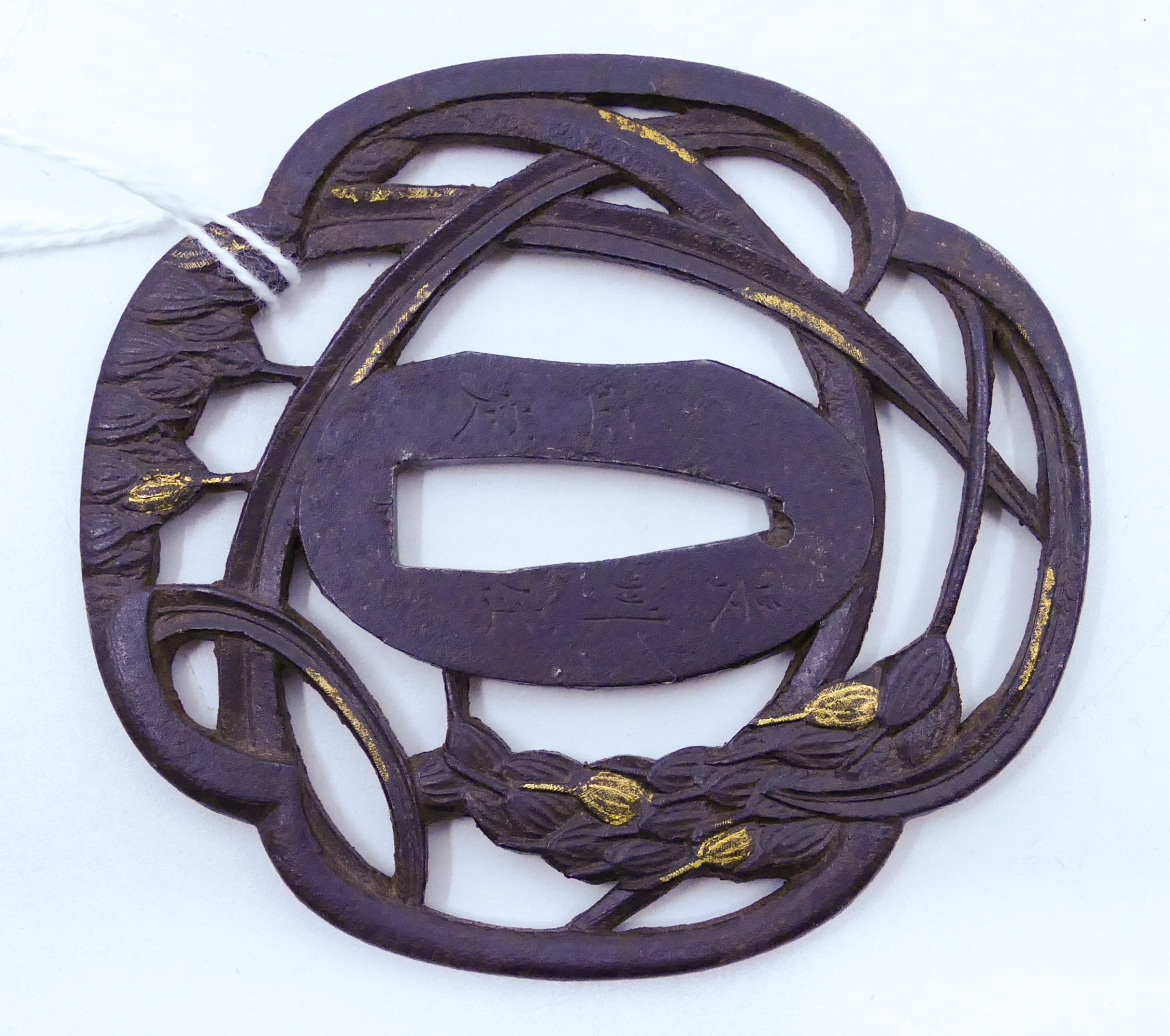 Old Japanese Inlaid Iron Tsuba