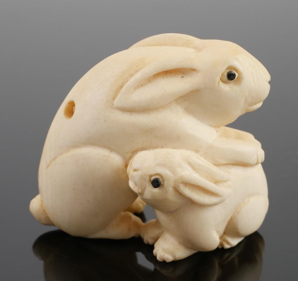 OLD JAPANESE IVORY NETSUKE TWO