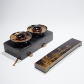 OLD JAPANESE LACQUER BOX AND P