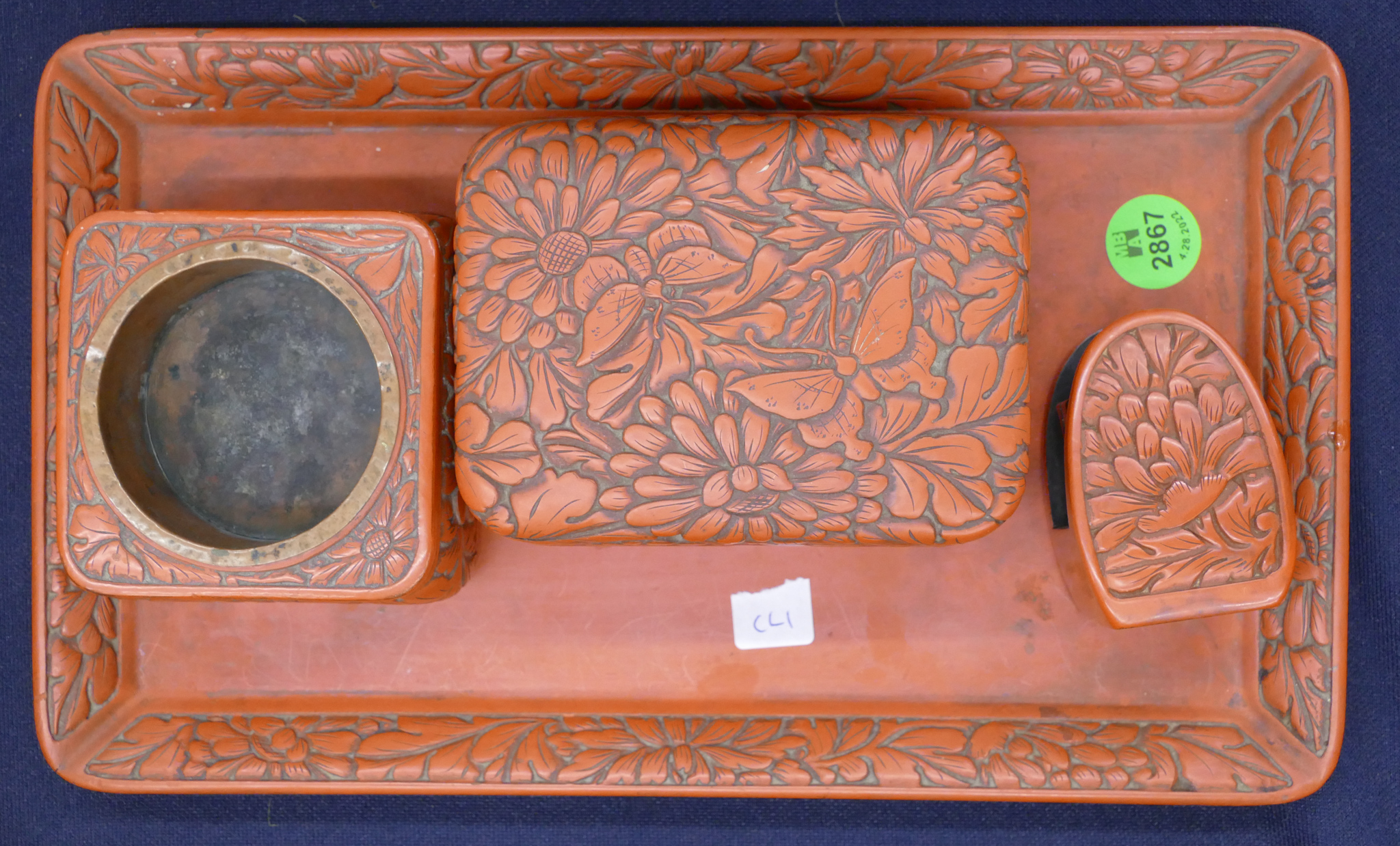 Old Japanese Lacquered Smoke Set-