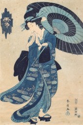 Old Japanese woodblock print o