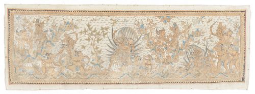 OLD KAMASAN BALINESE PAINTING ON