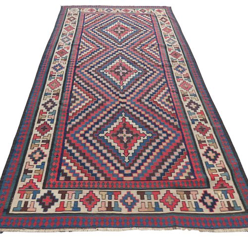 OLD KILIM GEOMETRIC RUGColorful old