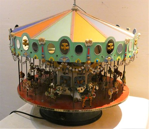 OLD MECHANICAL CAROUSEL DISPLAY -