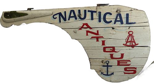 OLD NAUTICAL ANTIQUES SIGNOld trade