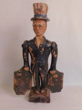 OLD PAINTED WOOD WHIRLIGIG OF