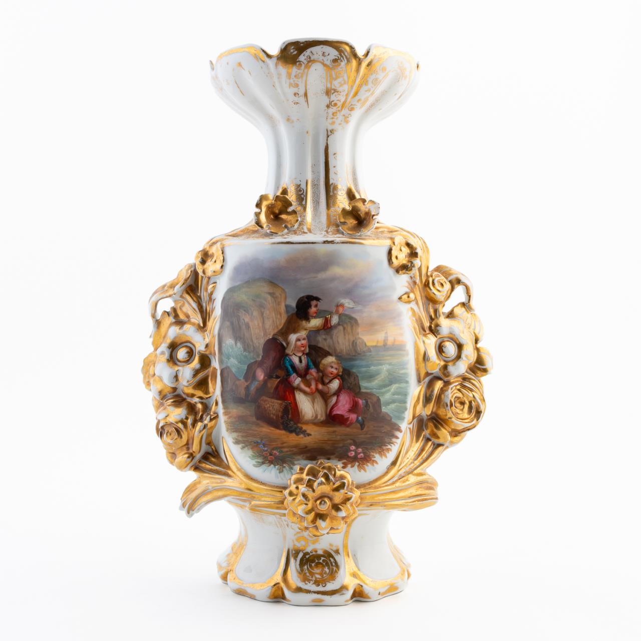 OLD PARIS GILT & WHITE PORCELAIN