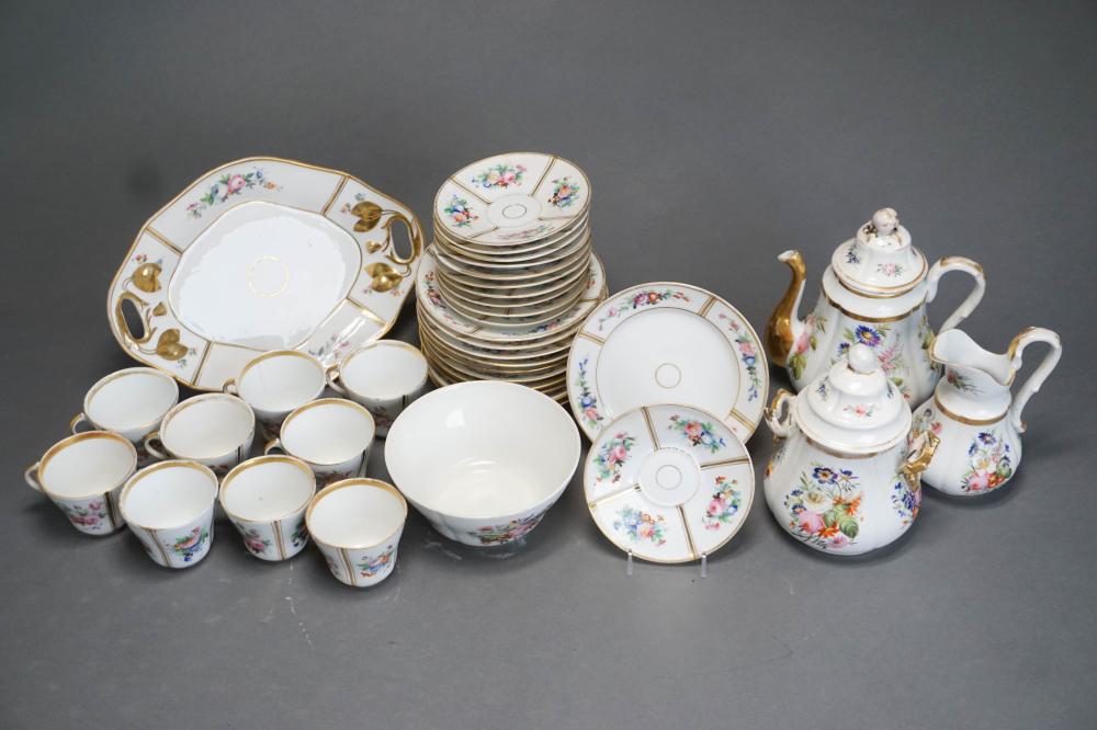OLD PARIS PORCELAIN FLORAL AND GILT