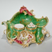 OLD PARIS PORCELAIN INKWELL EN