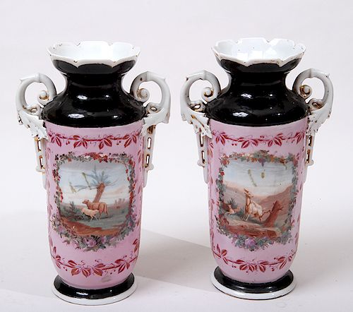 OLD PARIS STYLE VASESA pair of