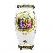 OLD PARIS VASE W/ SIGNED PORTR