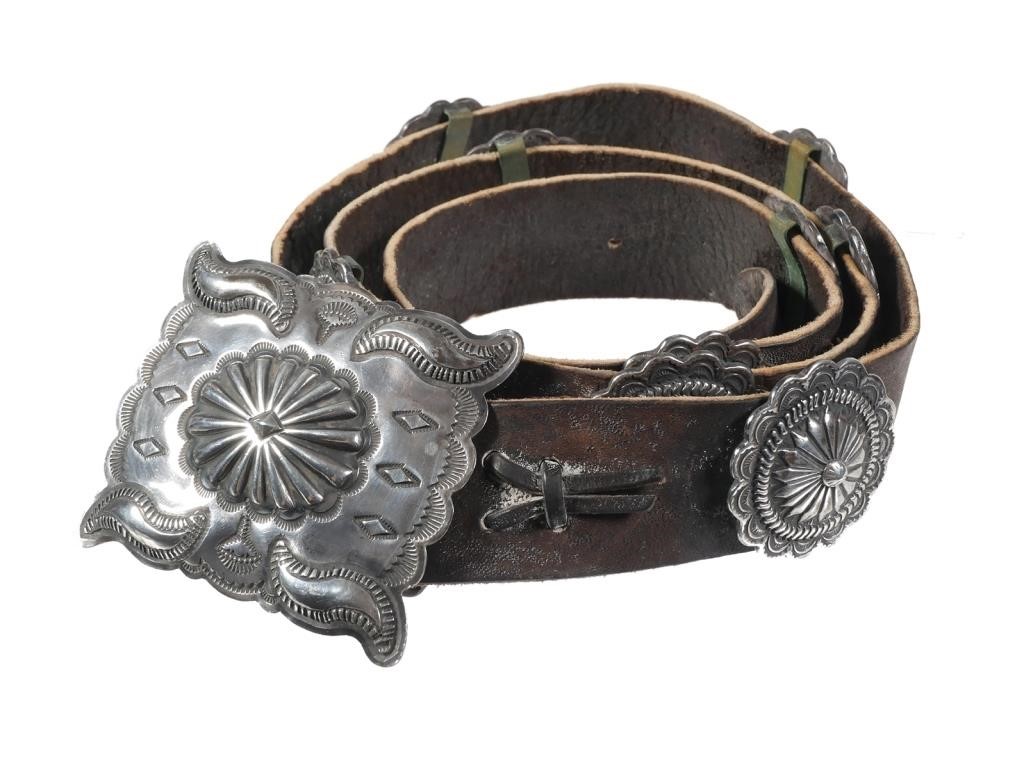 OLD PAWN NAVAJO CONCHO BELT