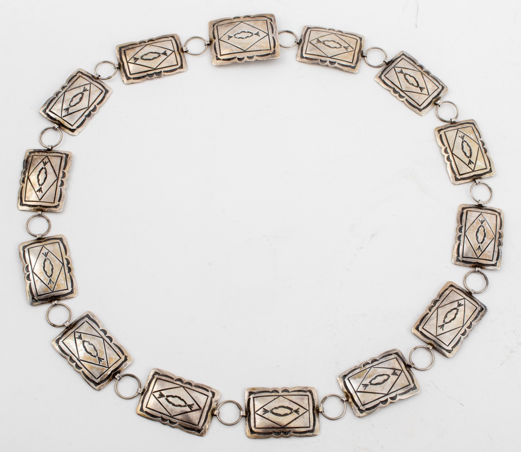 OLD PAWN NAVAJO STERLING BELT Old