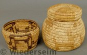 Old Pima woven bowl with geome