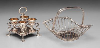 Old Sheffield plate egg cruet,
