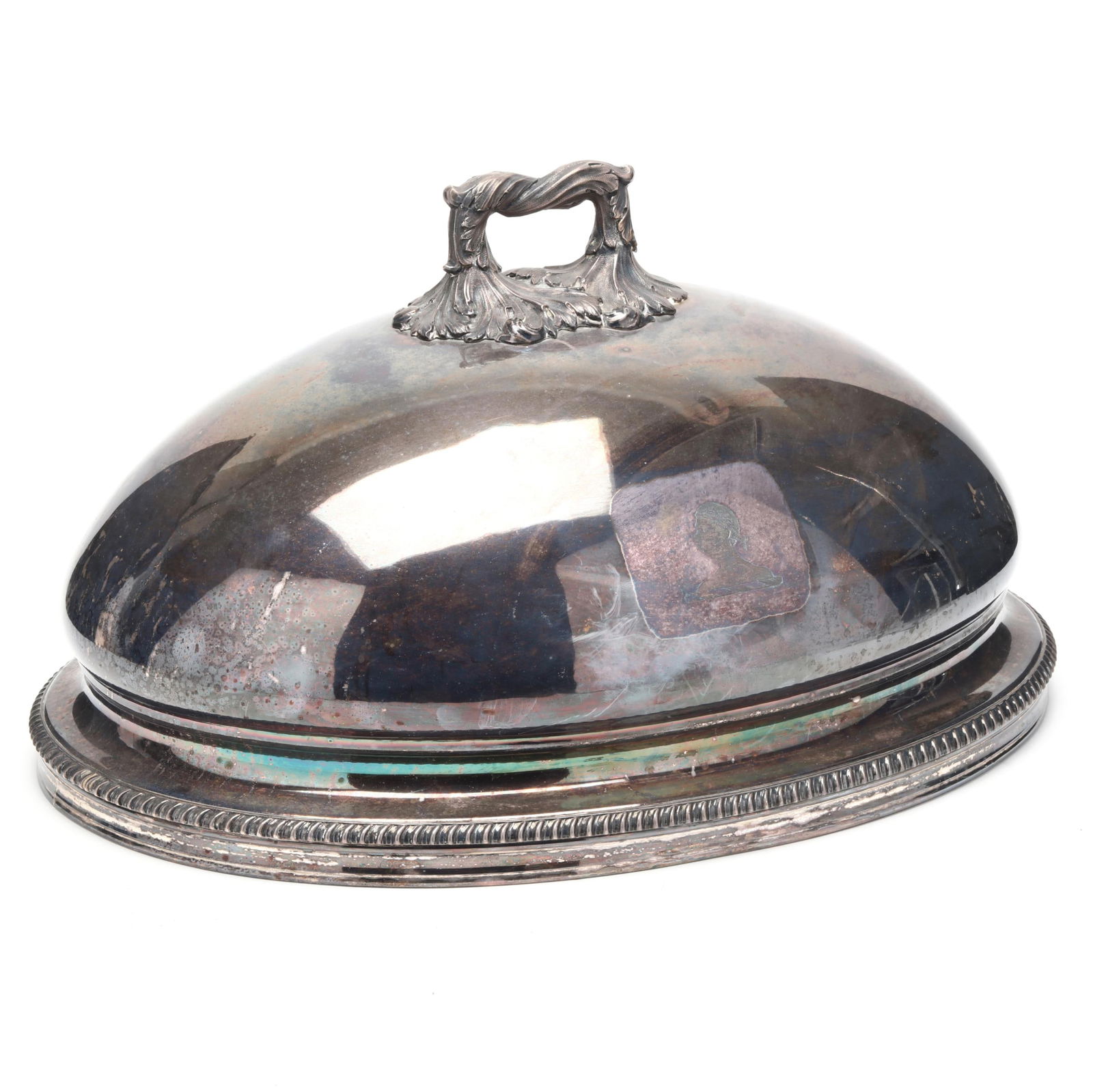 OLD SHEFFIELD PLATE MEAT DOME, WITH