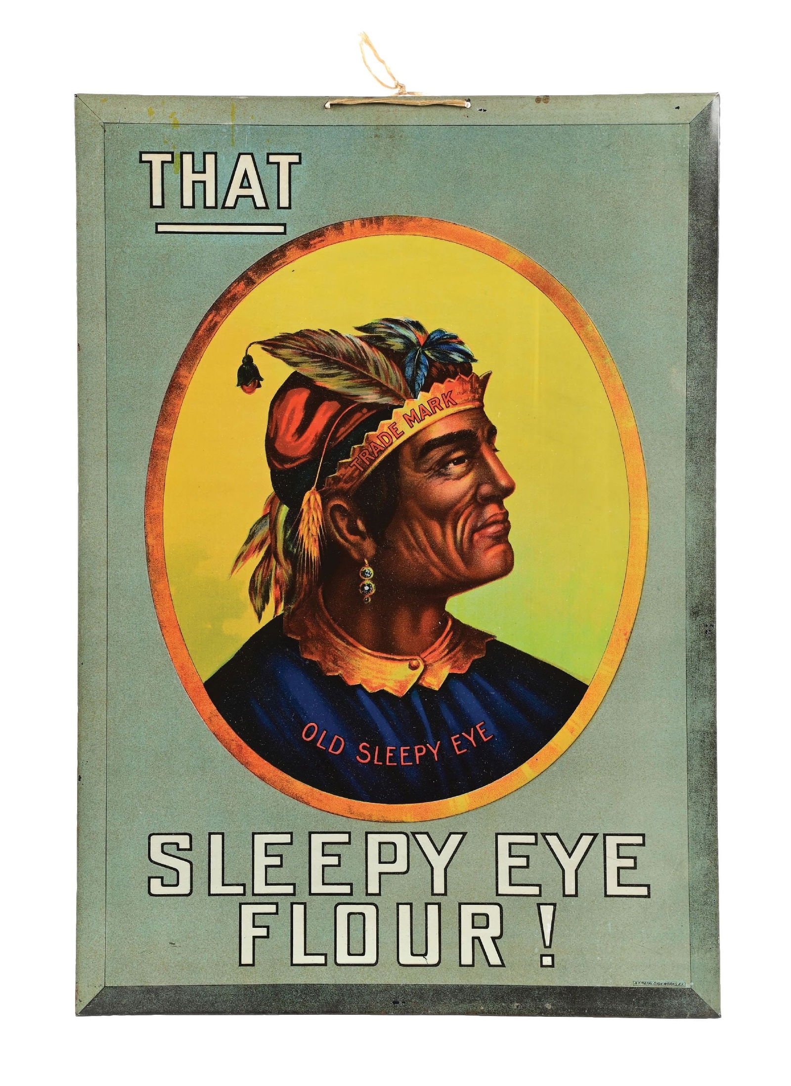 OLD SLEEPY EYE FLOUR SIGN W/ NATIVE
