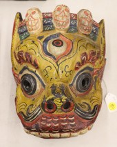 Old Tibetan Painted Wood Yama