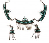 OLD ZUNI NEEDLEPOINT NECKLACE