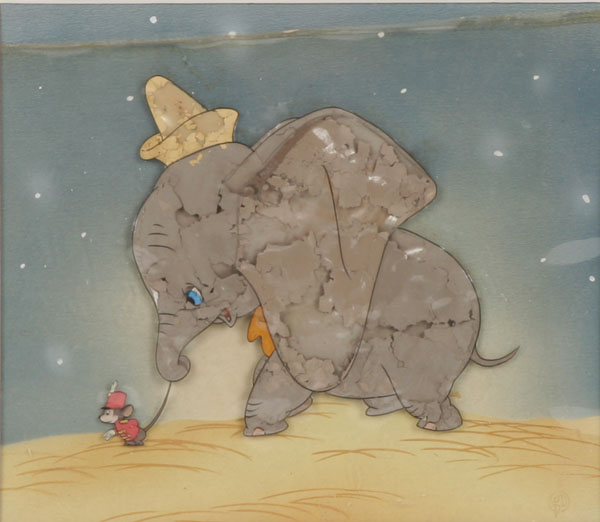 Older Disney cel showing Dumbo
