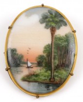 OLIVE COMMONS CAMEONA BROOCH P