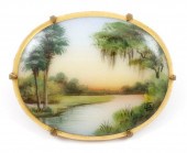 OLIVE COMMONS CAMEONA BROOCH P