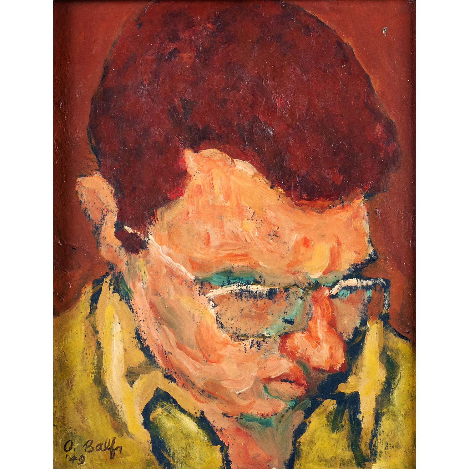 OLIVER BALF, OIL ON CARDBOARD, 1949