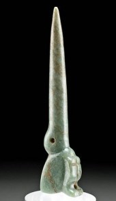 OLMEC GREENSTONE BLOODLETTER -