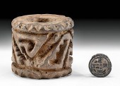 OLMEC POTTERY ROLLER STAMP + E