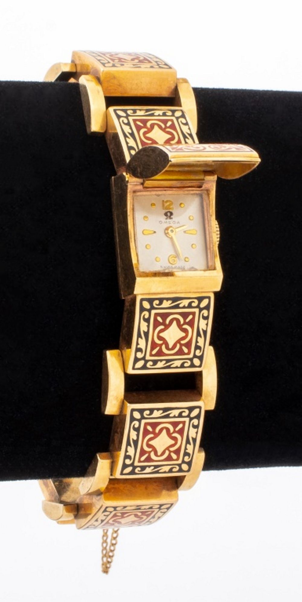 OMEGA 14K YELLOW GOLD & ENAMEL