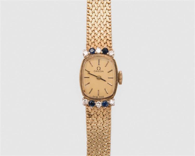 OMEGA 14K YELLOW GOLD, DIAMOND, AND