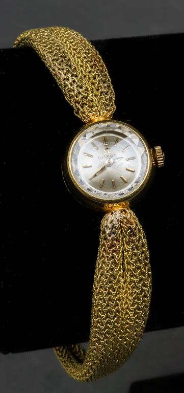 OMEGA 18K YELLOW GOLD MESH LADIES