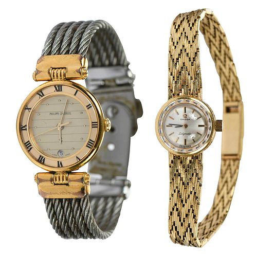 OMEGA 18KT. WATCH AND CHARRIOL