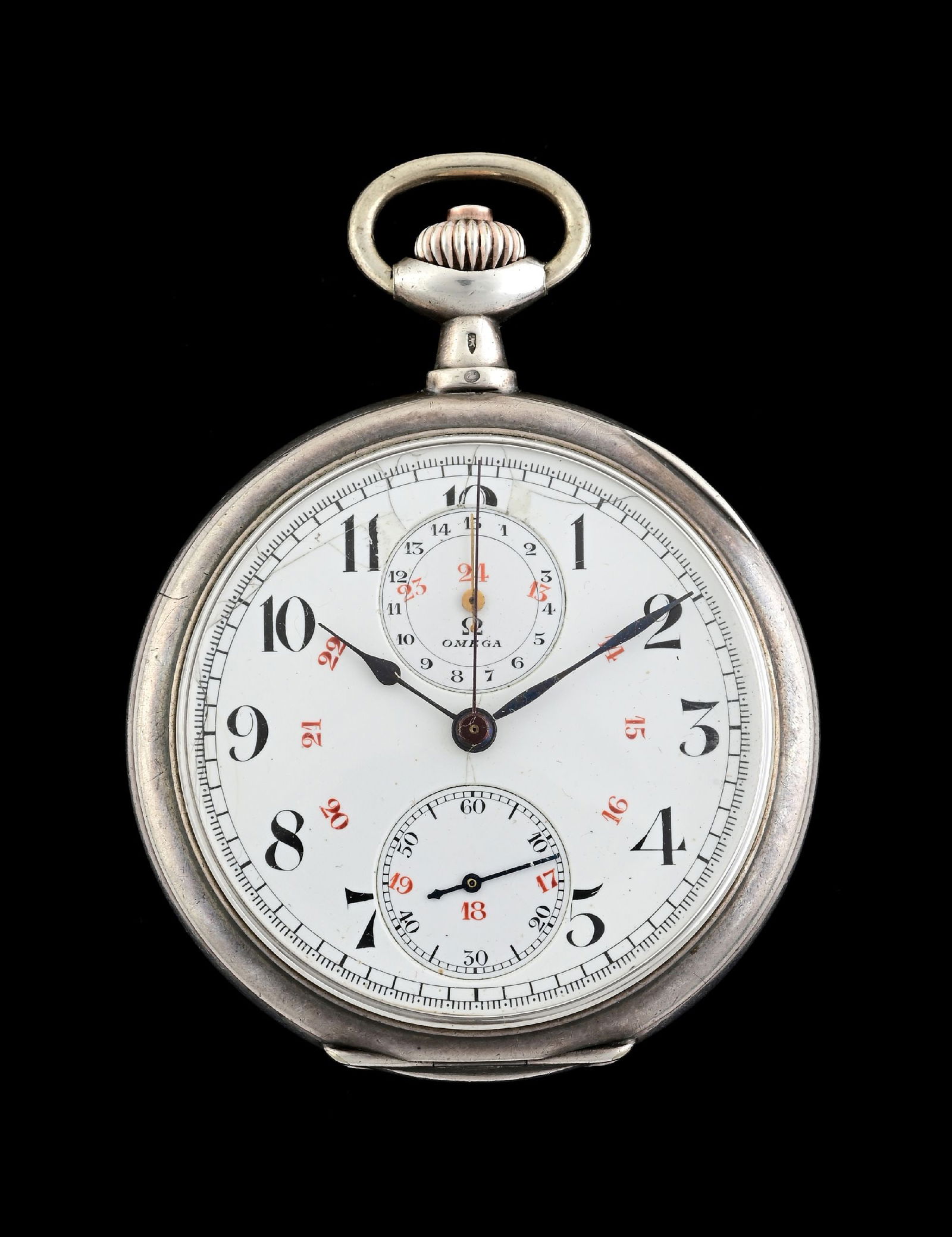 OMEGA COIN SILVER O/F CHRONOGRAPH