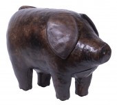 OMERSA LEATHER PIG FOOTSTOOL V